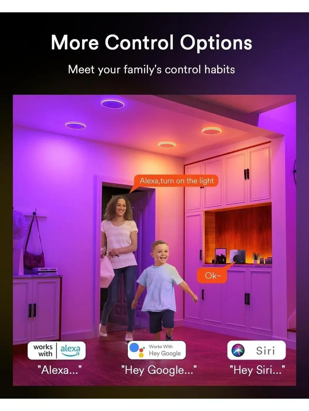 Lumary RGBAI Smart Recessed LED Lighting 6 Inch with Night Ring, 4pack
